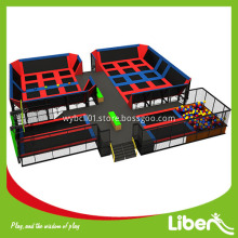 professional indoor trampoline park with climbing wall
